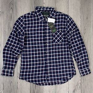 JACHS Men Size L Cotton Casual Button Down Plaid Flannel Top Western NEW Shirt